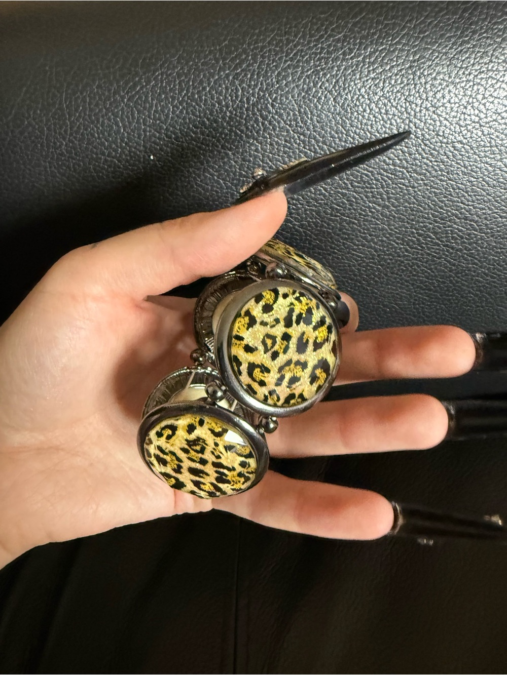 Leopard Print Round Drop bracelet - Yellow